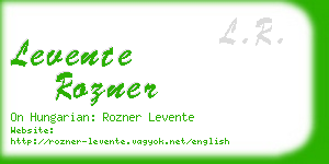 levente rozner business card